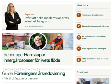Del av startsidan